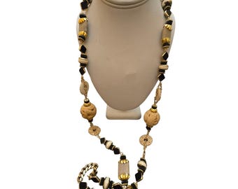 Vintage New VRBA Glass Bone? And Chain Necklace (A8720)