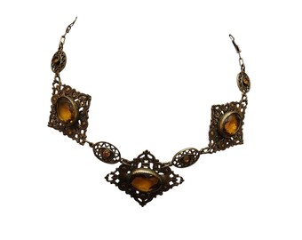 Antique Czech Style Pendant Necklace (A2364)