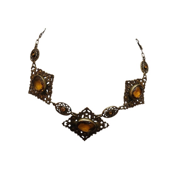 Antique Czech Style Pendant Necklace (A2364) - image 1