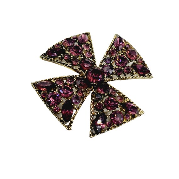 Vintage Unsigned LaRoca Rhinestone Maltese Cross … - image 2