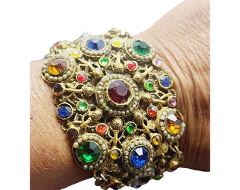 Vintage Spectacular Austro-Hungarian Jeweled Bracelet (A2207)