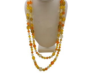 Vintage Faceted Faux Crystal Tri Color Necklace (A8198)