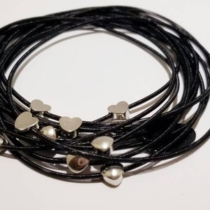 Bee Charming Sugar NY Piano wire bracelets with heart charm color choice