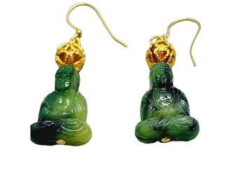 Vintage NOS Acrylic Buddha Earrings (A985)