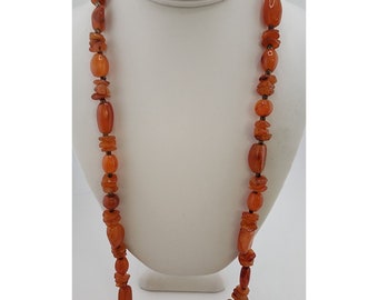 Vintage Carnelian Beaded Necklace (A3446)
