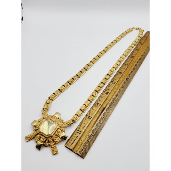 Vintage Gold Tone Statement Necklace (A277) - image 3