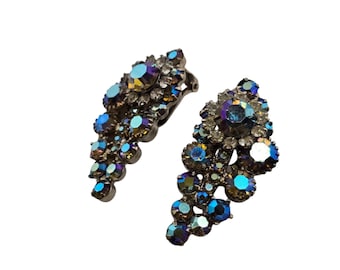 Vintage Juliana AB Rhinestone Ear Climbers (A9152)
