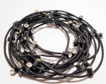 Bee Charming Sugar NY Piano Wire Black  Rhinestone Bracelet