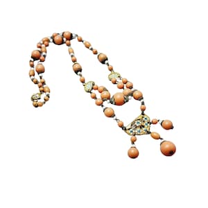Colar esmaltado de mídia mista vintage assinado Tchecoslováquia (A1468)