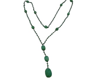 Vintage Venetian Beaded Y Necklace (A4687)