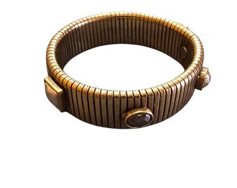 Vintage Jennifer Miller Flex Bracelet with Bezel Set Stones (A9308)