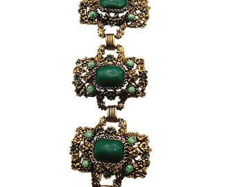 Vintage Selro Style Wide Elaborate Panel Bracelet (A559)