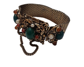 Beautiful Victorian Revival Bracelet with Gargoyles or Griffins (A4555)