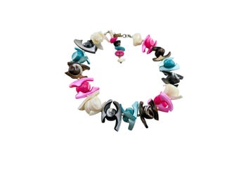 Vintage Cool Colored Shell Necklace (A8281)