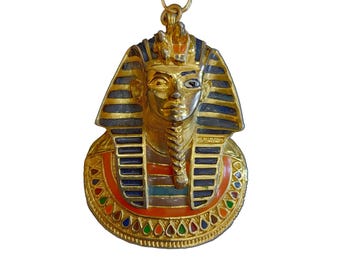 Vintage King Tut/Pharaoh Enamel Pendant Charm (A2515)