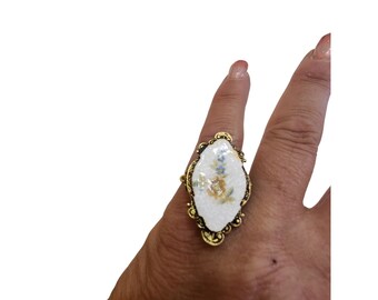 Vintage NOS Enamel Adjustable Ring (A3845)