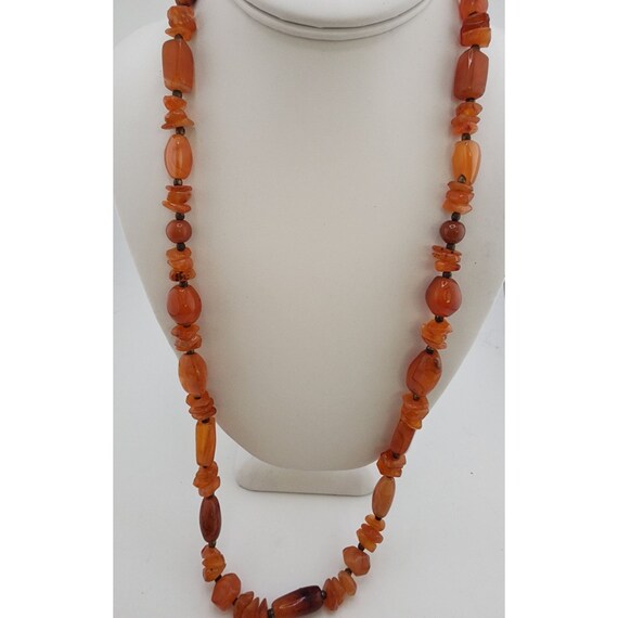 Vintage Carnelian Beaded Necklace (A3447) - image 1