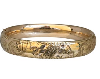 Antique Signed Finberg  MFG Elaborate Design Bangle Bracelet (A7402)