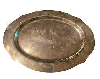 Vintage Extremely Heavy Sterling Platter With Letter B (A9385)