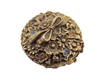 Vintage Flower Basket Pill Box (A3259)