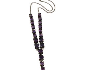 925 Sterling And Amethyst Y Necklace (A7714)