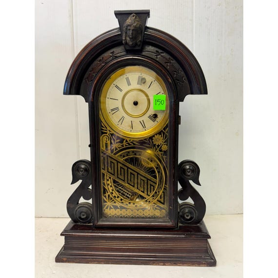 Antique E. Ingraham Co. Bristol Conn. USA Gingerbread Mantle Clock