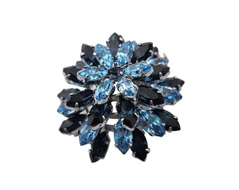 Vintage Well Made Layered Ring Construction Rhinestone Brooch (A3329)