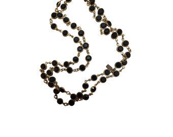 Vintage Swarovski 6mm Black Crystal Necklace (A2552)