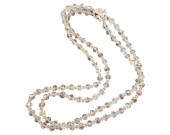 Vintage Double Strand Cut Crystal Necklace (A5073)