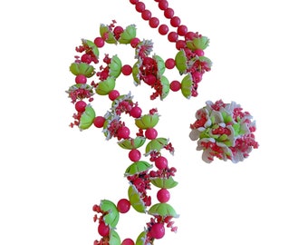 Vintage Fruit Salad Flower Demi Parure Set (A1709)