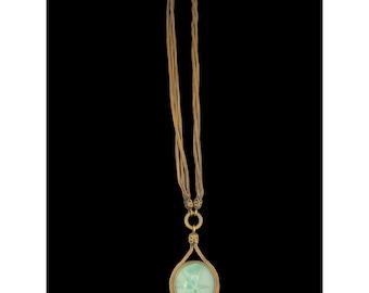 Antique Star Glass Pendant Necklace (A3960)