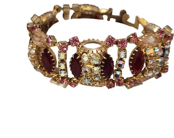 Vintage Unsigned Fabulous Sparkly Rhinestone Bracelet (A3594)