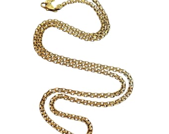 Vintage Beautiful 14kt Gold Link 26" Chain Necklace (A7774)