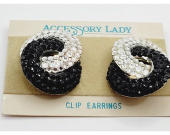 80's Vintage NOS Rhinestone Earrings by Accessory Lady (A314)