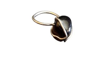 Vintage Sterling & Stone Wire Ring Size 6.5 (A2752)