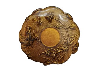 Vintage Art Nouveau French Lacquered Huge Brooch (A2197)