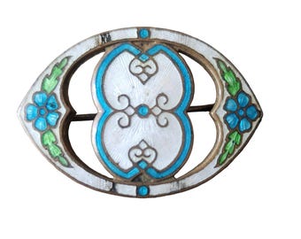 Vintage Cloisonné Enamel Signed Brooch (A5787)