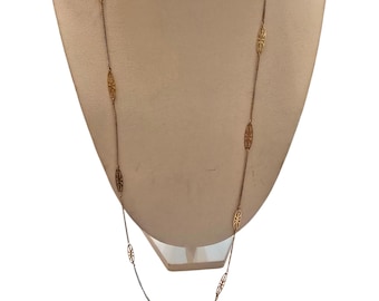 Vintage 18k Gold 23" Chain with Fancy Sections Necklace (A9752)