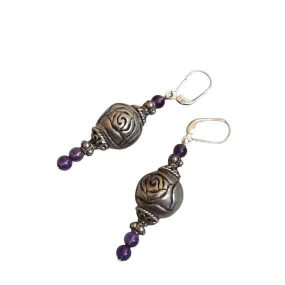 Pierced Flower Beaded Pierced Earrings (A9476)