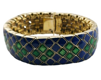 Vintage Signed Ciner Enamel Heavy Bracelet (A8184)