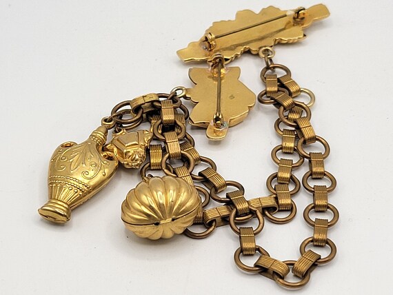 Victorian Gold-Filled Chatelaine Brooch - image 5