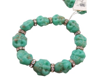 Vintage Turquoise Resin Buddha Bracelet NOS (A4335)