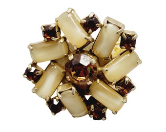 Vintage Rhinestone Pinwheel Adjustable Ring (A1104)