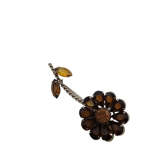 ヴィンテージブローチ２点 Vintage 2 Tone Rhinestone Flower Brooch (A3300) - Etsy Canada