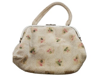 Vintage Plastic Beaded Bag (A6364)