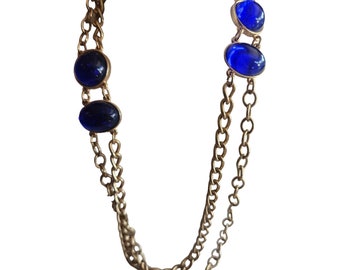 Vintage 80s Long Acrylic Moghul Necklace (A4265)