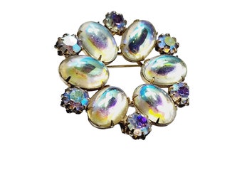 Vintage Signed Vendome AB Glass & Rhinestone Brooch (A2852)