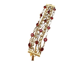 Vintage Signed Vintage Buzz By Bee Charming Multi Strand Bracelet (A5183)