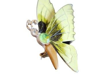 Vintage Unsigned Original By Robert Butterfly Enamel Brooch (A1710)