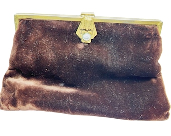 Vintage NRA #350808 Velvet and Brass Bag (A1088)